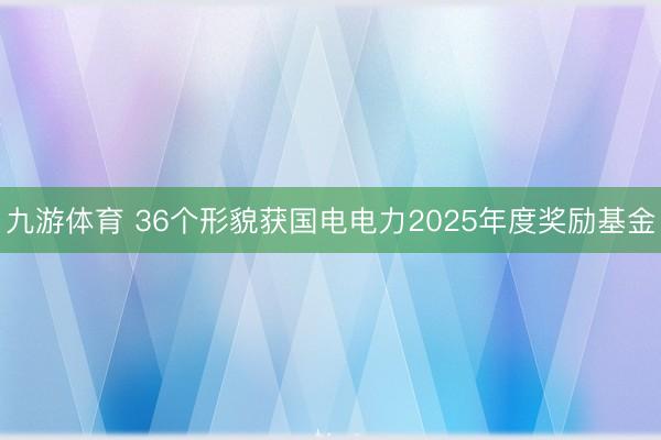 九游体育 36个形貌获国电电力2025年度奖励基金