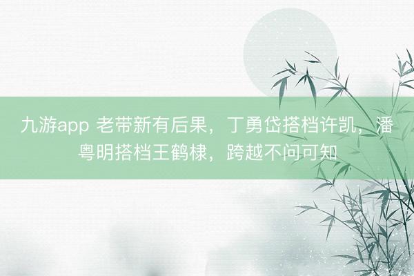 九游app 老带新有后果，丁勇岱搭档许凯，潘粤明搭档王鹤棣，跨越不问可知