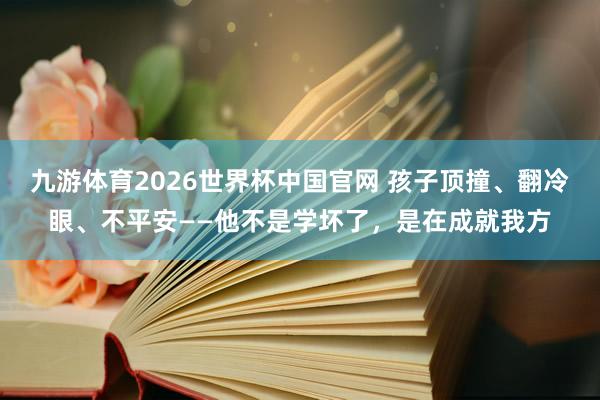 九游体育2026世界杯中国官网 孩子顶撞、翻冷眼、不平安——他不是学坏了，是在成就我方