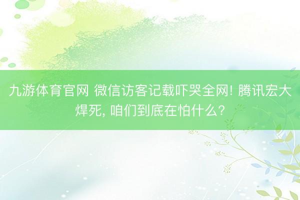 九游体育官网 微信访客记载吓哭全网! 腾讯宏大焊死， 咱们到底在怕什么?