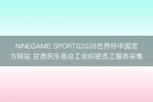 NINEGAME SPORTS2026世界杯中国官方网站 甘肃民乐县总工会织密员工服务采集